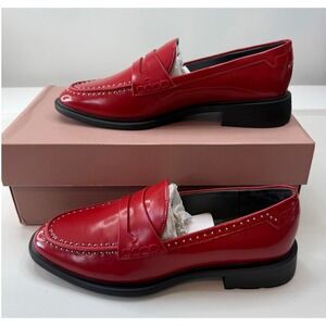 Sarto by Franco Sarto Red Eden Studded Penny Loafers Shoes Womens 7.5M  NWB
